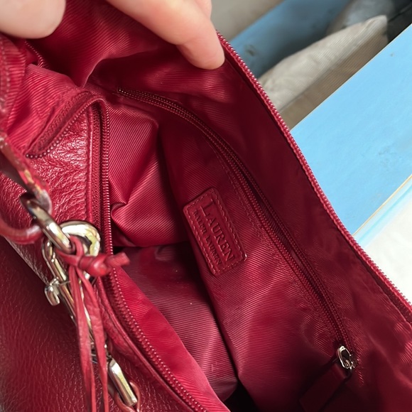 Ralph Lauren red sexy Jackie hobo shoulder bag all new-buck buttery leather zip - Picture 12 of 13